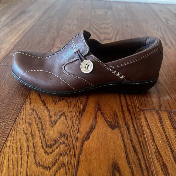 Clarks Bendables Loafers Womens Shoes Size 8 Brown Leather Comfort Stretch 35063 - Picture 7 of 16